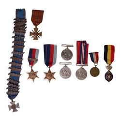 WWII British medals, comprising three war medals and  two 1939-45 Star, together with commiserative medal, French Croix de Guerre, Belgium Labour Decoration and JMC DSO Methodist Missionary Society medal 