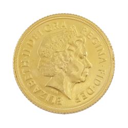 Queen Elizabeth II 2012 gold full sovereign coin, housed in an Imperial Coins case