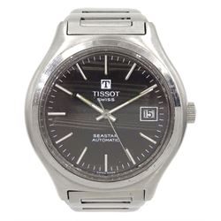 Tissot Seastar gentleman's stainless steel automatic wristwatch, black dial with date aperture, on original stainless steel bracelet