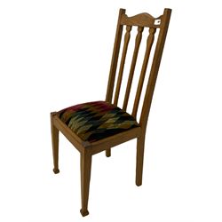 Set of five early 20th century oak dining chairs