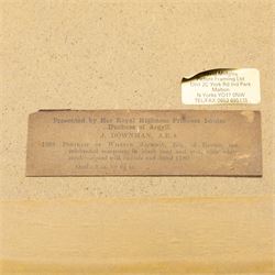 John Downman (British 1750-1824): 'Portrait of William Jackson Esquire of Exeter - The Celebrated Composer', oval watercolour signed with initials and dated 1780, inscribed below with label verso 20cm x 16.5cm
Provenance: Presented by Her Royal Highness Princess Louise Duchess of Argyll