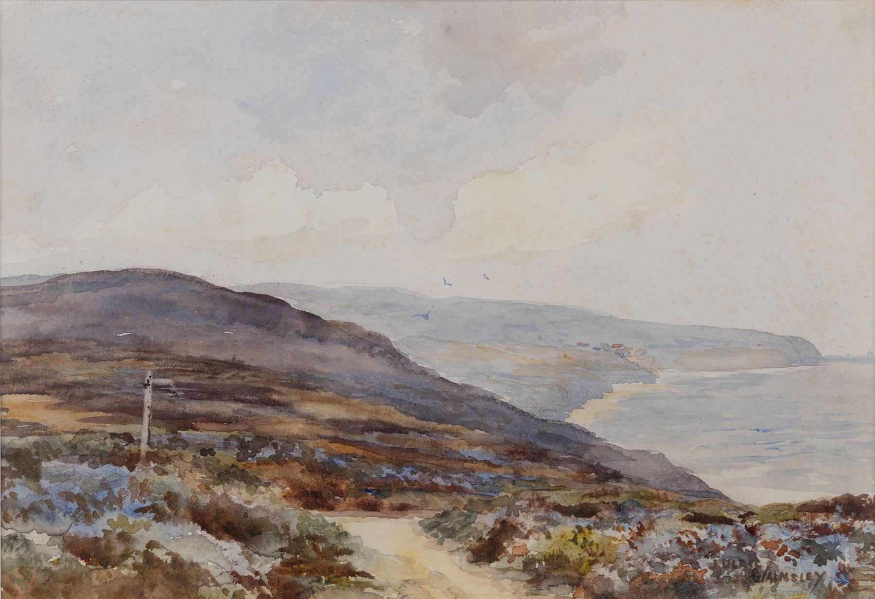 James Ulric Walmsley (British 1860-1954): Robin Hood's Bay from Ravenscar, watercolour signed 18cm x 26cm