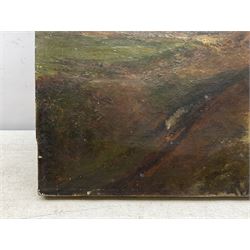 English School (Early 20th Century): View across Whitby, oil on canvas possibly signed 41cm x 56cm (unframed)