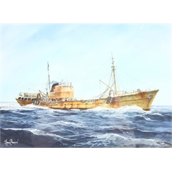 Adrian Thompson (British 1960-): 'Northella' Ship's Portrait, watercolour and gouache signed, titled verso 26cm x 36cm