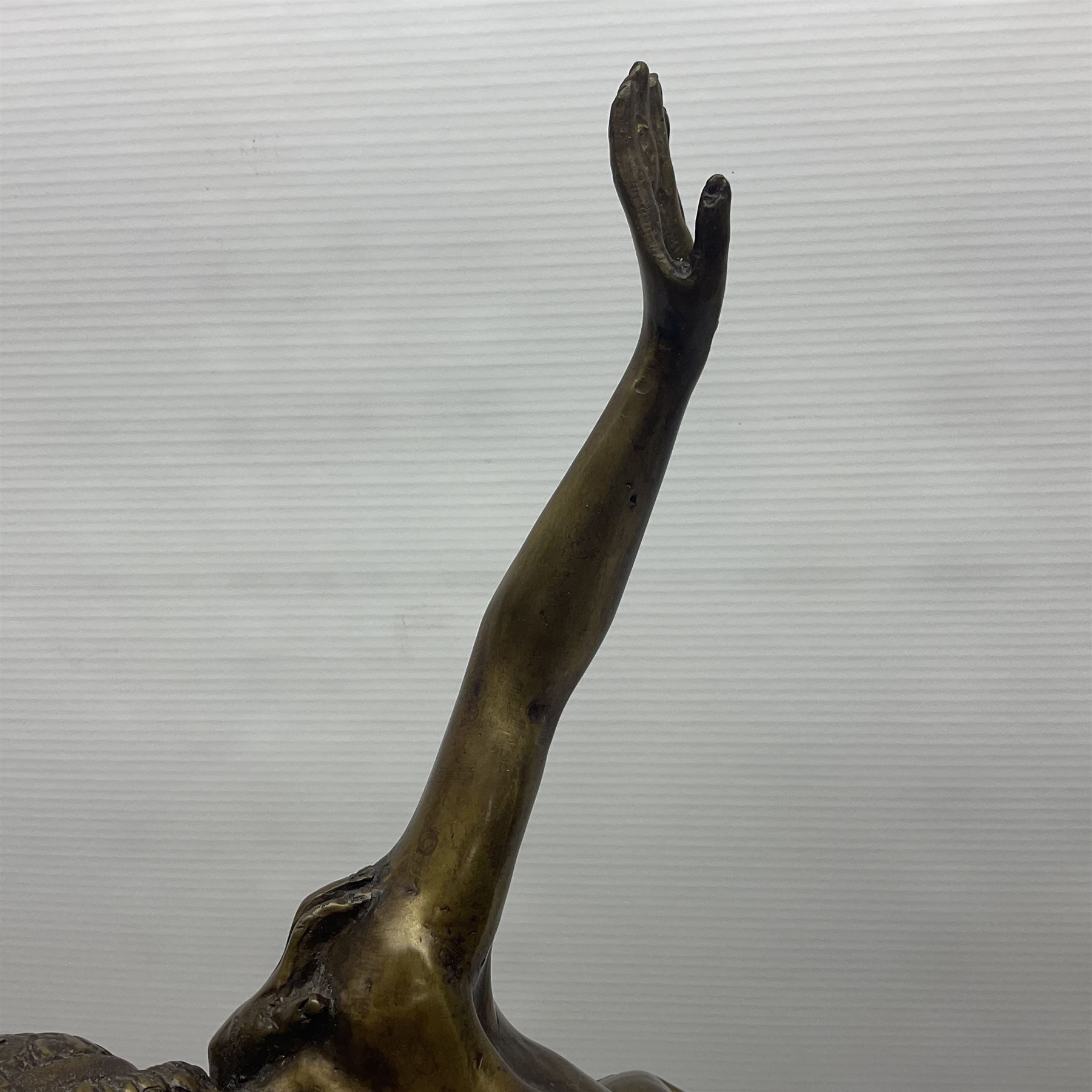 After Giambologna: Abduction of a Sabine Woman, bronze figure, on circular wooden base, H68cm