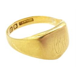 Early 20th century 18ct gold signet ring, hallmarked