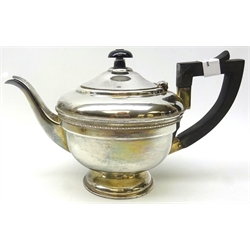  Silver four piece tea set by Ernest W Haywood Birmingham 1945 approx 35oz gross  