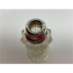 Group of silver mounted glass scent bottles and crested ware, together with a Brierglass lead crystal box with a glass and silver, lid, etc all silver with various hallmarks. 