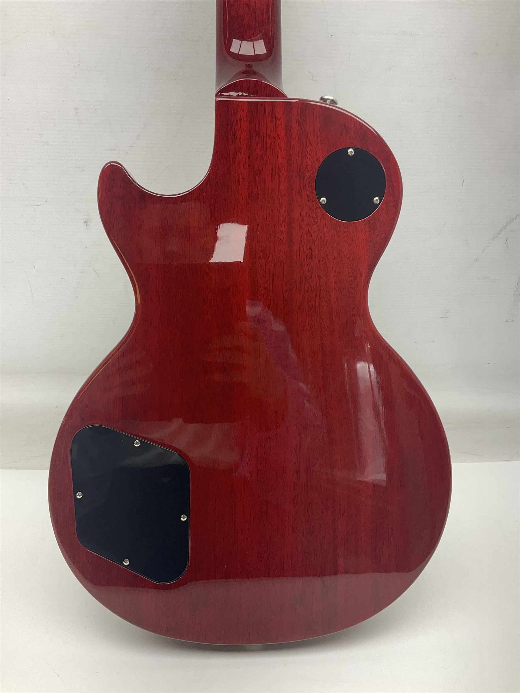 2021 USA Gibson Les Paul Standard guitar Model No LPS600B8NH1 with tobacco sunburst finish; serial no.216610246 L98cm; in Gibson fitted hard case with multitool, cloth, inspection certificate and other paperwork