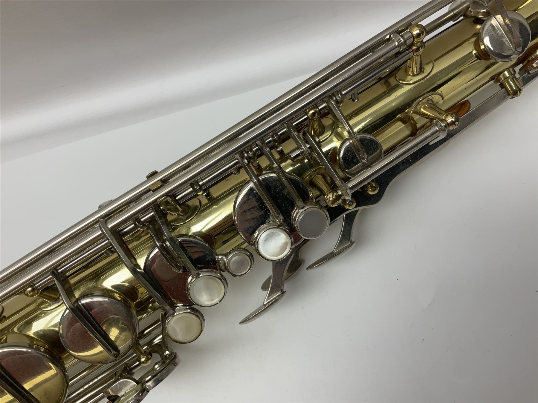 Czechoslovakian Corton tenor saxophone, probably 1970s/80s, serial no.132621; in fitted carrying case with crook and two mouthpieces