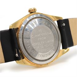 Tudor Oyster-Prince gentleman's stainless steel and gold-plated automatic presentation wristwatch, circa 1967, Ref. 7965, serial No, 592716, silvered dial with baton and Arabic hour markers, on black leather strap