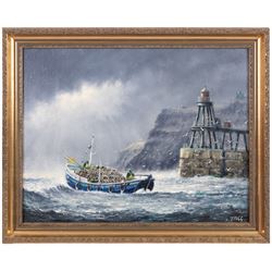 Jack Rigg (British 1927-2023): 'Yorkshire Cobble', oil on canvas board signed, titled and dated 1984 verso, 34cm x 44cm 