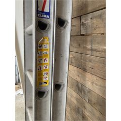 Clima pair of aluminium extending ladders - 3.96m closed, 7.26m extended