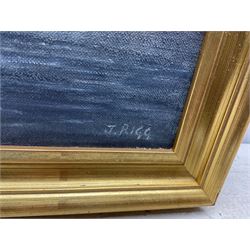 Jack Rigg (British  1927-2023): 'Shipping', oil on canvas signed, titled and dated 1983 50cm x 76cm