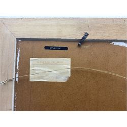 Attrib. Anna 'Nan' Hope Hudson (American 1889-1957): 'Expulsion', oil on board signed, titled on exhibition label verso 44cm x 39cm