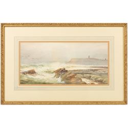 S E Hall (British fl.1910-1930): 'A Grey Day in Scarborough' and 'A Bit of Old Whitby', pair of watercolours signed and titled, in matching frames 20.5cm x 42.4cm (2)