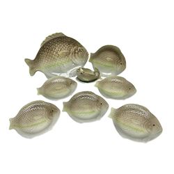 Shorter & Son six fish plates, together 