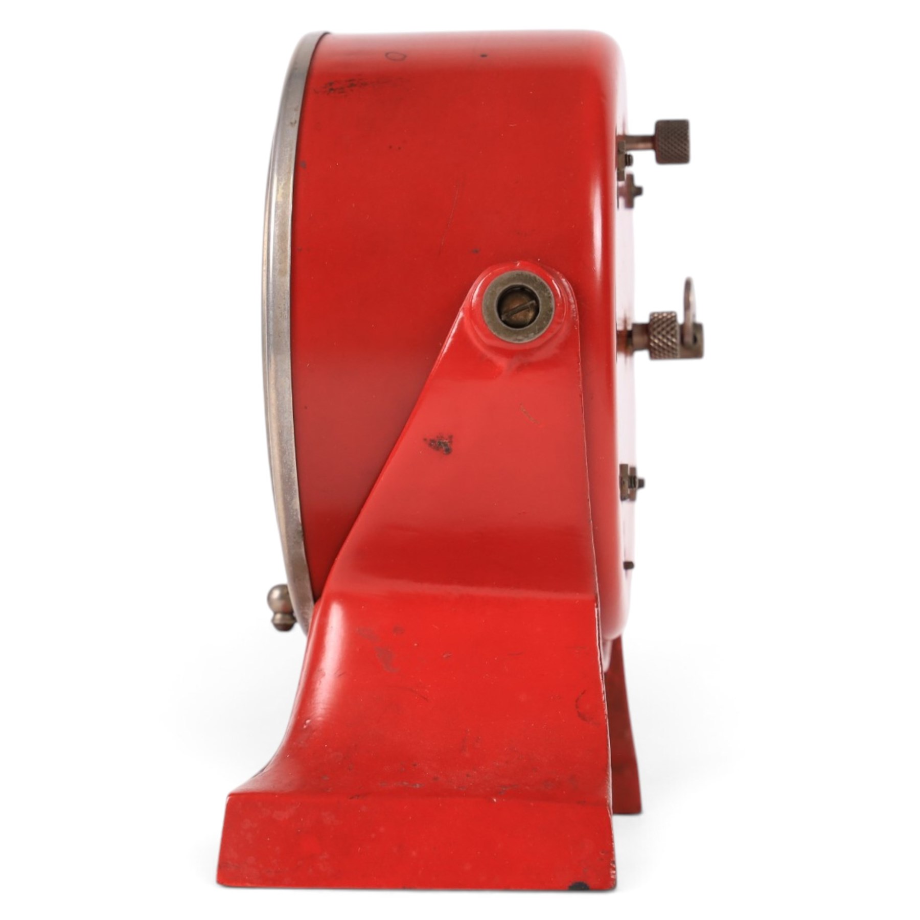 Eastman Kodak dark room timer, red metal body raised on base with swivel action, H14cm