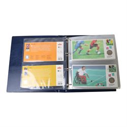 The Royal Mint and Royal Mail 'London 2012 Olympic and Paralympic Sports Cover Collection', complete collection of thirty fifty pence coin covers, housed in official Royal Mail Royal Mint ring binder folder, with the official box