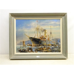  Colin Verity RSMA (British 1924-2011): 'S.S. Ben Mohr off the China Coast', oil on board signed, titled verso 44cm x 60cm  DDS - Artist's resale rights may apply to this lot  