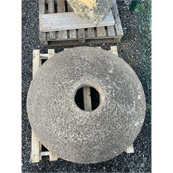 19th century circular mill stone, dome shaped - THIS LOT IS TO BE COLLECTED BY APPOINTMENT FROM DUGGLEBY STORAGE, GREAT HILL, EASTFIELD, SCARBOROUGH, YO11 3TX