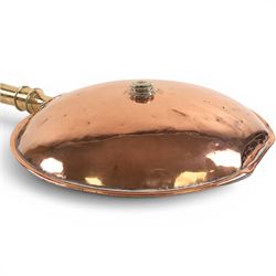 Copper coal bucket, together with two foot warmers, two trays and copper bed pan 
