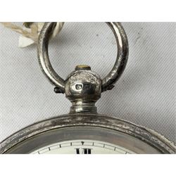 Victorian silver English lever fusee pocket watch, No. 210428, case by William Ehrhardt Ltd, Birmingham 1891