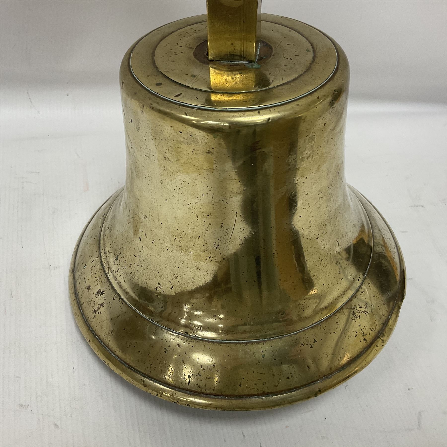 Early 20th century brass ship's bell, inscribed 'Saint George 1900 Liverpool', H40cm
