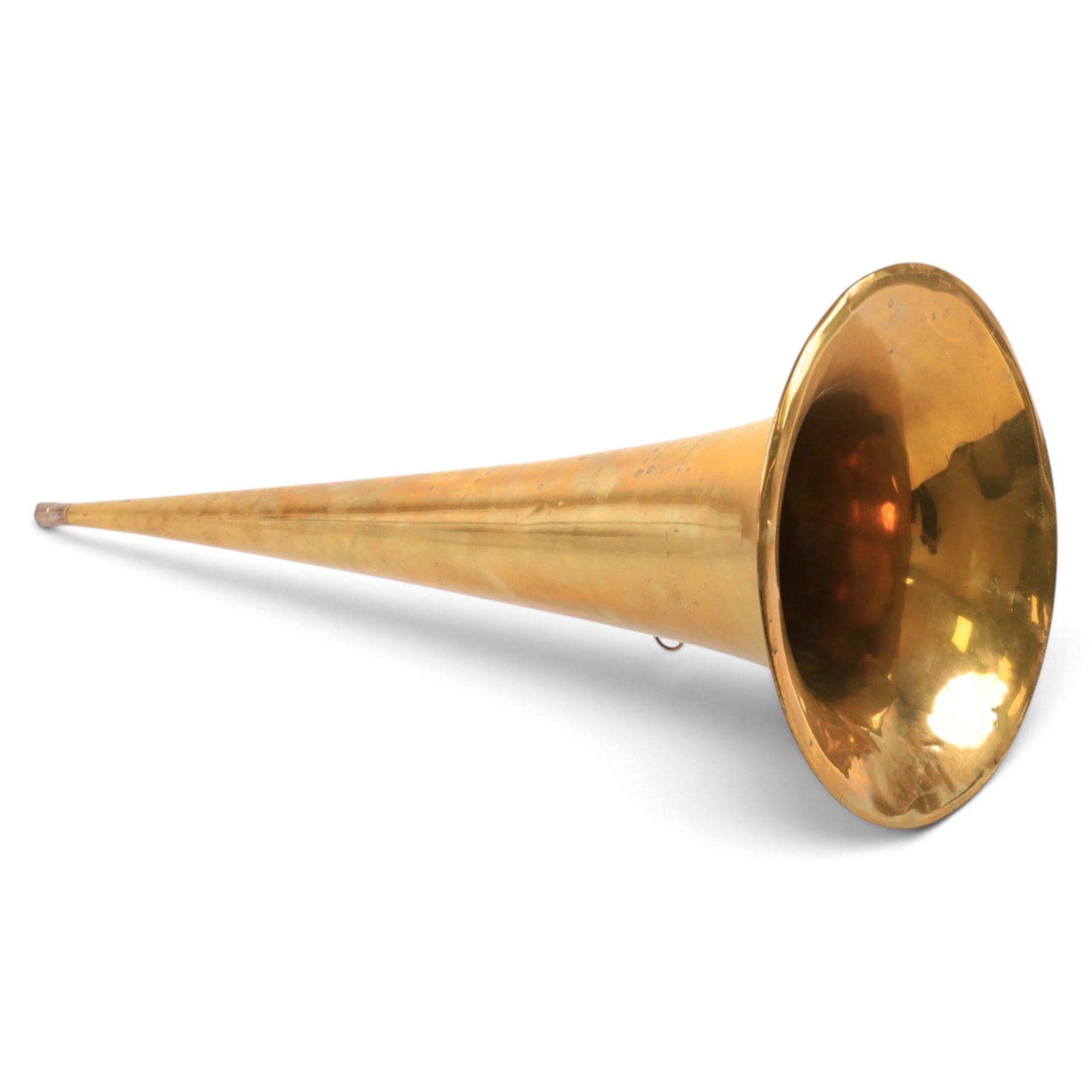 Early 20th century Edison Standard phonograph, in oak case, serial number S179930, together with a large brass phonograph horn and a collection of wax cylinders