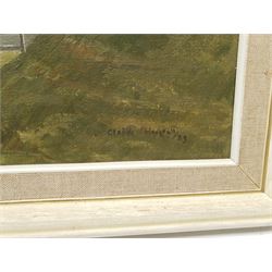 Claude Horsfall (British 1907-2003): 'Wharfedale from Dead Man's Hill' & 'Conistone Bridge and Kilnsey Crag', pair oils on board signed, original title labels verso 36cm x 59cm (2)