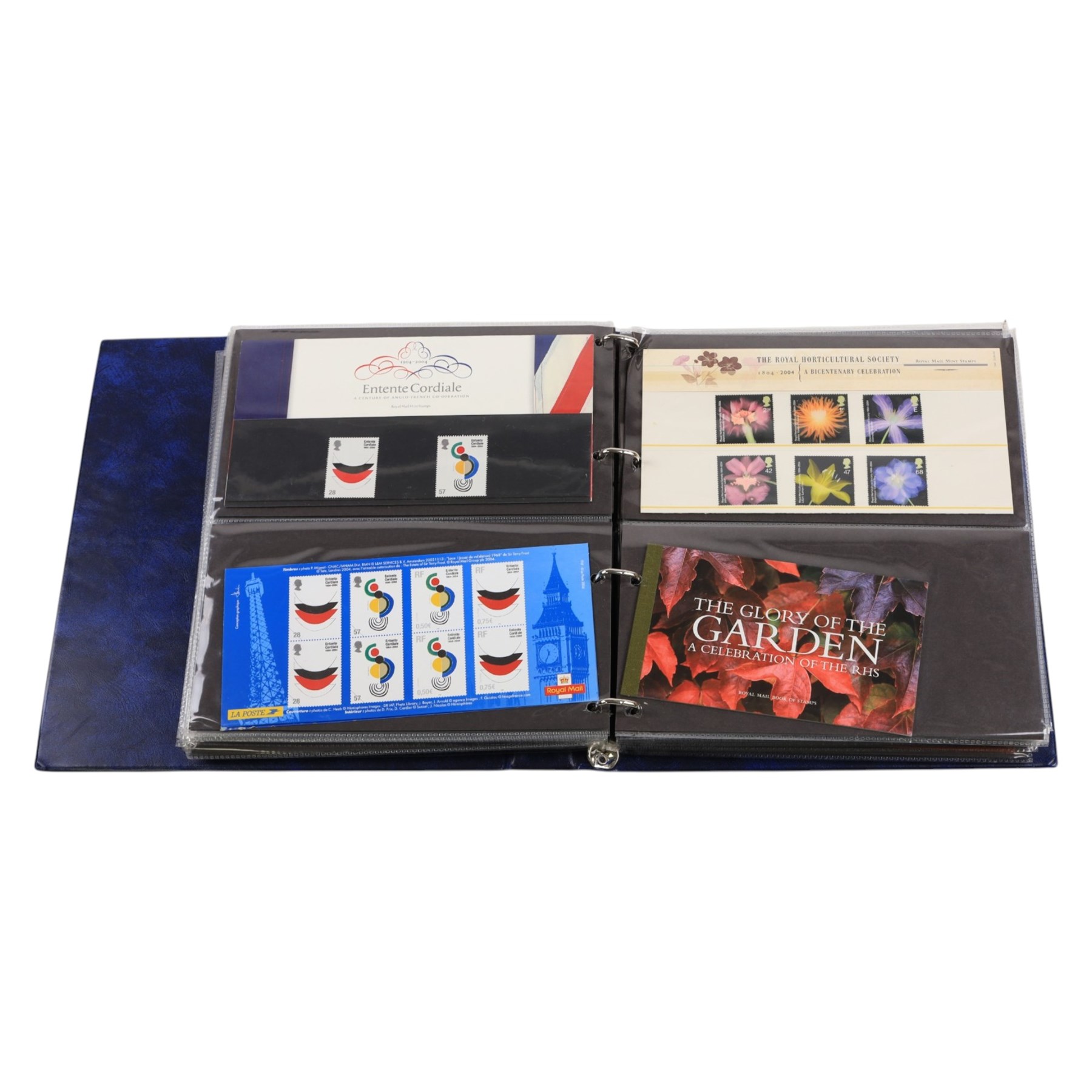Queen Elizabeth II mint decimal stamps, mostly in presentation packs, housed in six ring binder folders, face value of usable postage approximately 750 GBP
