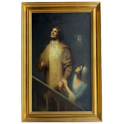 Harry Windsor-Fry (British 1862-1947): A Noise on the Stairs, oil on canvas signed 109cm x 66cm 
Provenance: private collection, purchased David Duggleby Ltd 4th November 2006 Lot 37; from the estate of Edward Henry Carson, Baron Carson (1854-1935)