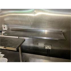 Three Sissons stainless steel shelves- LOT SUBJECT TO VAT ON THE HAMMER PRICE - To be collected by appointment from The Ambassador Hotel, 36-38 Esplanade, Scarborough YO11 2AY. ALL GOODS MUST BE REMOVED BY WEDNESDAY 15TH JUNE.