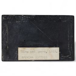 After Henry Moore (British 1898-1986): 'King and Queen', plaster maquette sculpture, base marked with affixed catalogue label inscribed 'King and Queen: 1952 Archive 0067285', W11cm H8cm
Notes: likely head studies for the large 'King and Queen' sculpture