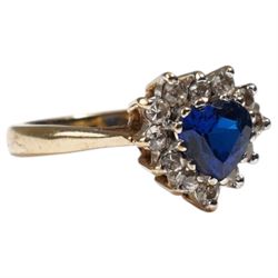 9ct gold topaz and paste heart shaped cluster ring and a synthetic spinel full eternity ring