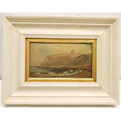 English School (19th century): Scarborough North Bay, oil on panel unsigned  12cm x 21cm