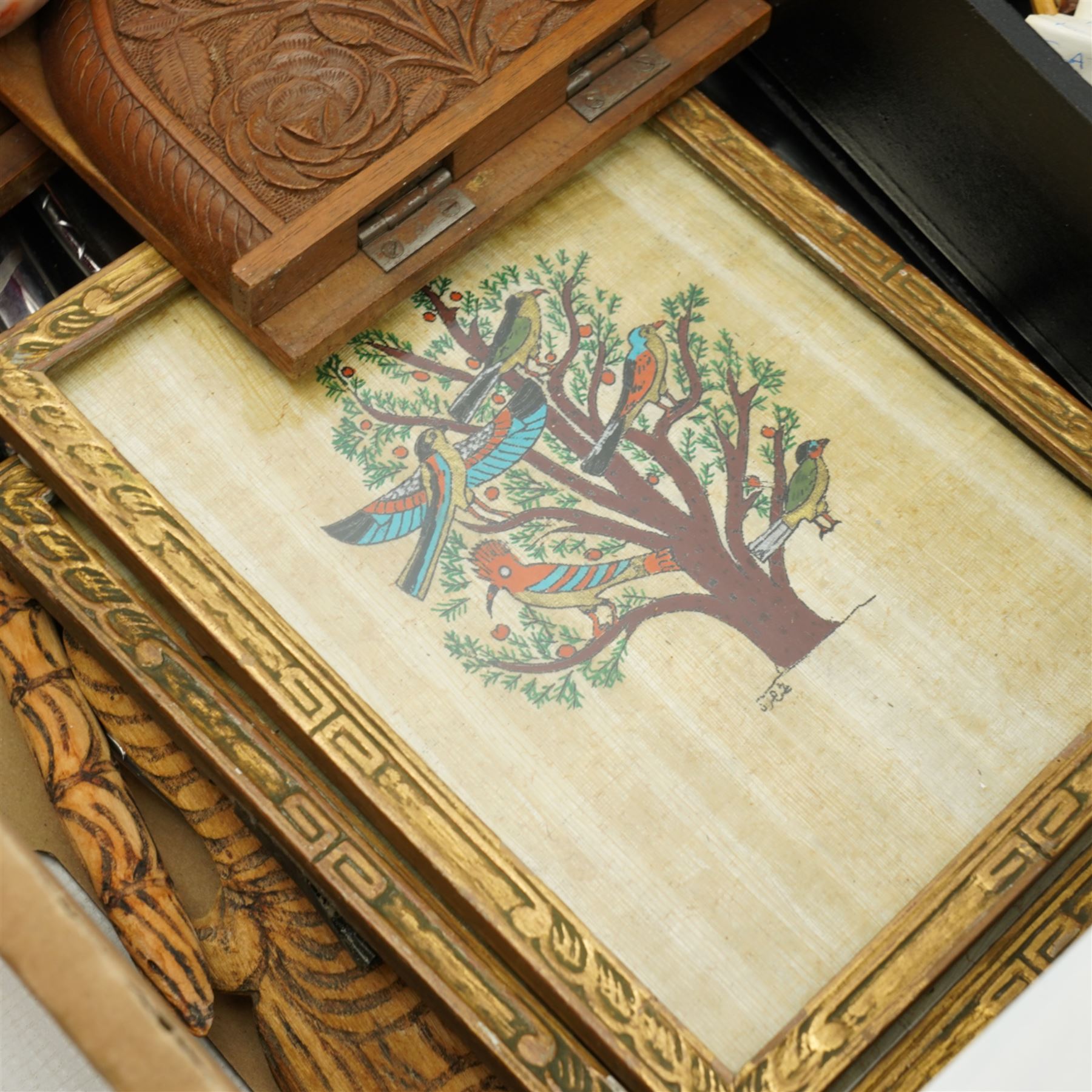 Four Lakeland Rural Industries Borrowdale platters, Noahs Ark animals carved from New Zealand woods, copper jugs etc