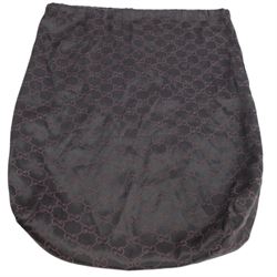 Gucci 'Bamboo Bullet' shoulder handbag, the canvas body with repetitive GG logo design and black studded leather border, with gold tone clasp impressed Gucci, and bamboo handle, with interior zip pocket, serial no. 910998 9019 impressed to interior leather, with Gucci satin dust bag, H14cm, W20cm