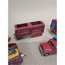 Corgi Major Toys diecast Chipperfields Circus vehicles and similar, comprising International 6x6 Truck, four Circus Animal Cages, Land Rover 109 WB, three Bedford Tractor Units and a Farm Trailer