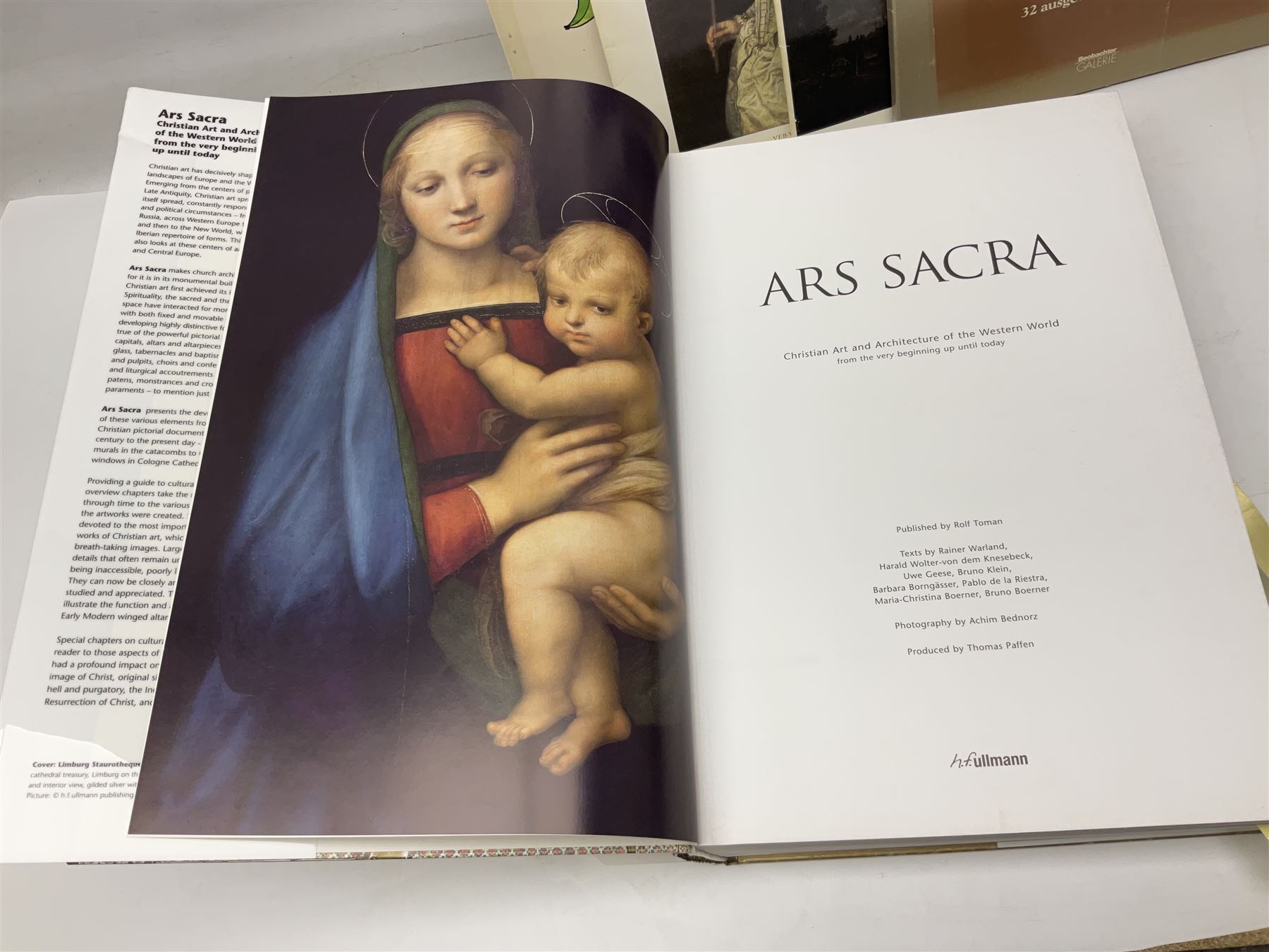 Group of art reference books and folios to include Ars Sacra Christian Art and Architecture of the Western World and Albert Anker 1831-1910, etc 