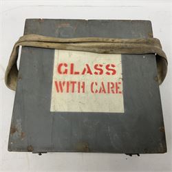  WWII period Type P10 aircraft compass, 16.5cm diameter brass rim marked “Type P10” and “No 1130B”, spring mounted onto brass base with Air Ministry plate marked “Crown A.M. No 6A.1671”; in original grey painted wooden box