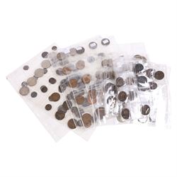 Great British and World coins, including year sets, pre-decimal coinage, commemorative crowns, coin covers etc, housed in folders and loose.