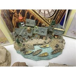 Twenty three Lilliput Lanes, including Village School, Lace's Shoe Shop, Cockles & Muscles, Scotland the Brave etc, together with The Leonardo Collection Paint Box Poppets and Gullivers World magazines 