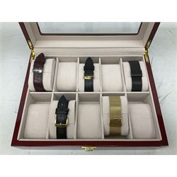 Five gents mechanical / automatic wristwatches, housed in a display case