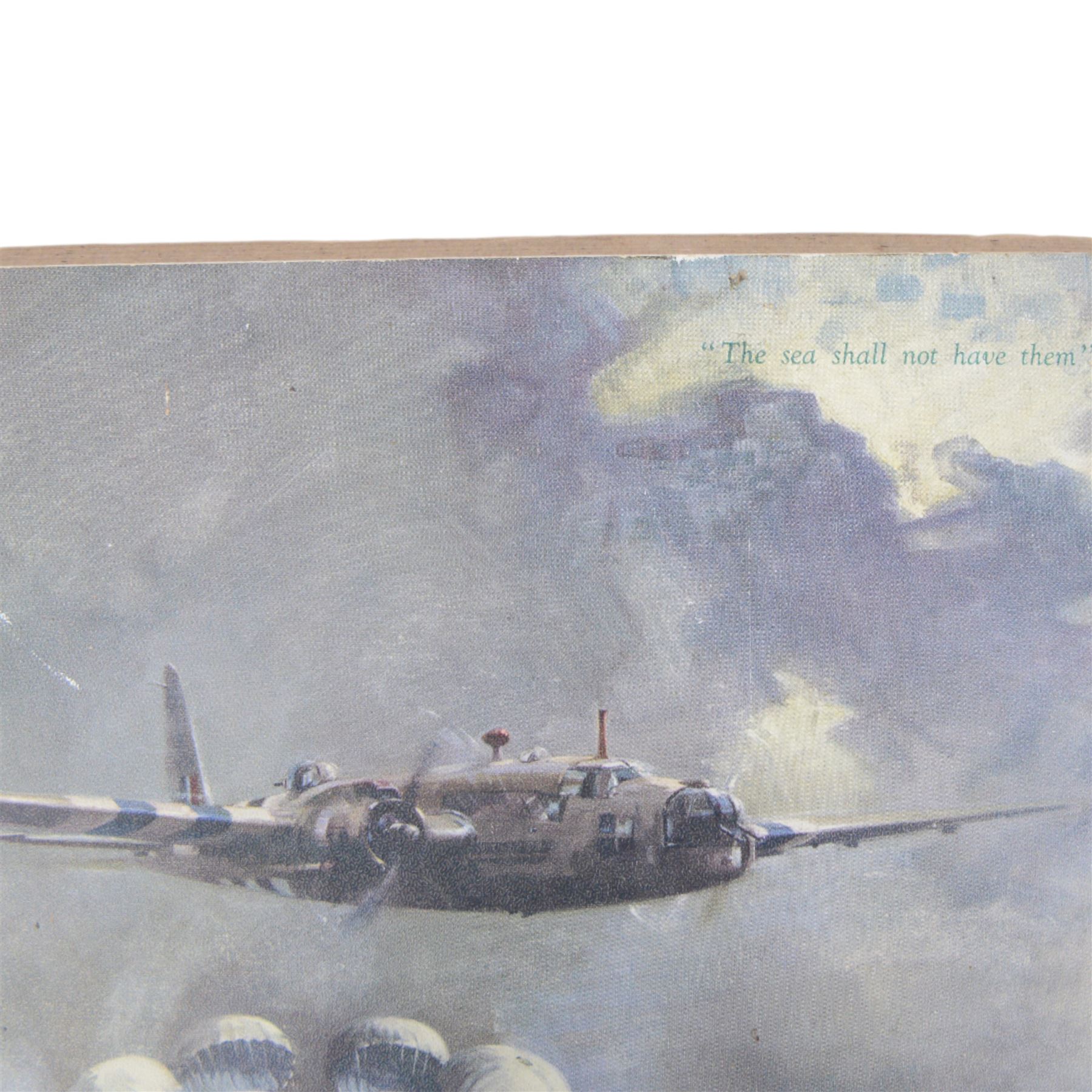 Terence Cuneo (1907-1996); The Sea Shall not Have them, British Wartime Home Front R.A.F. Oleograph, circa1944, H32cm, W24cm 
