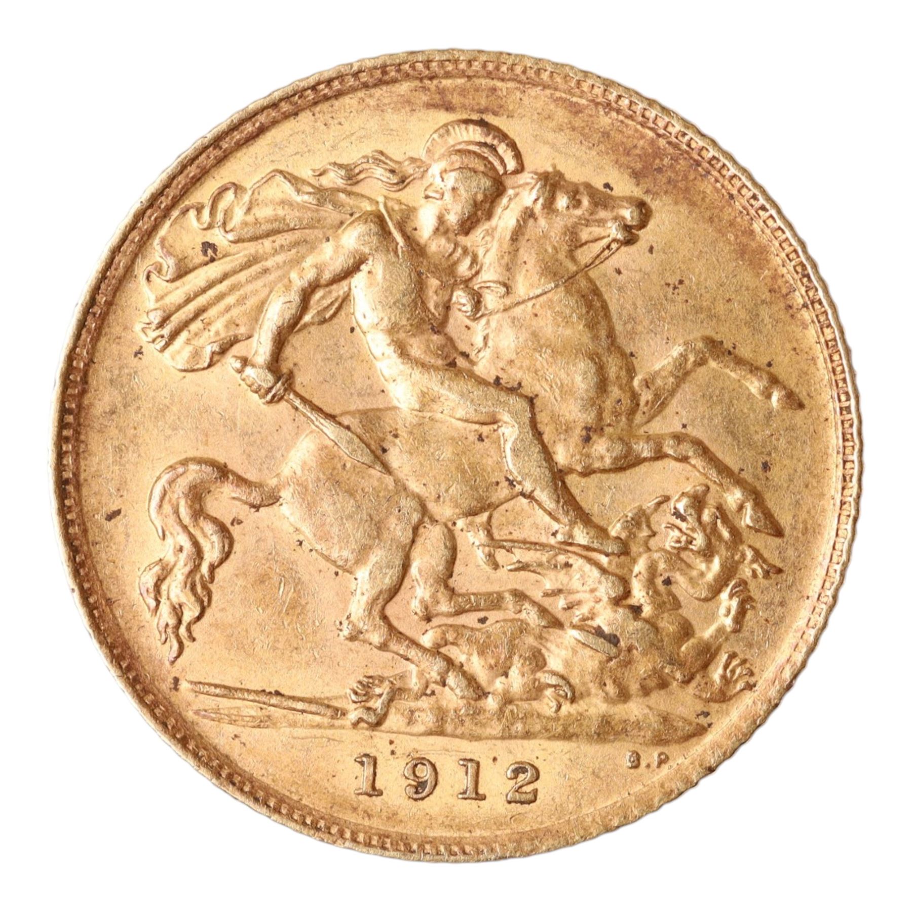 King George V 1912 gold half sovereign coin