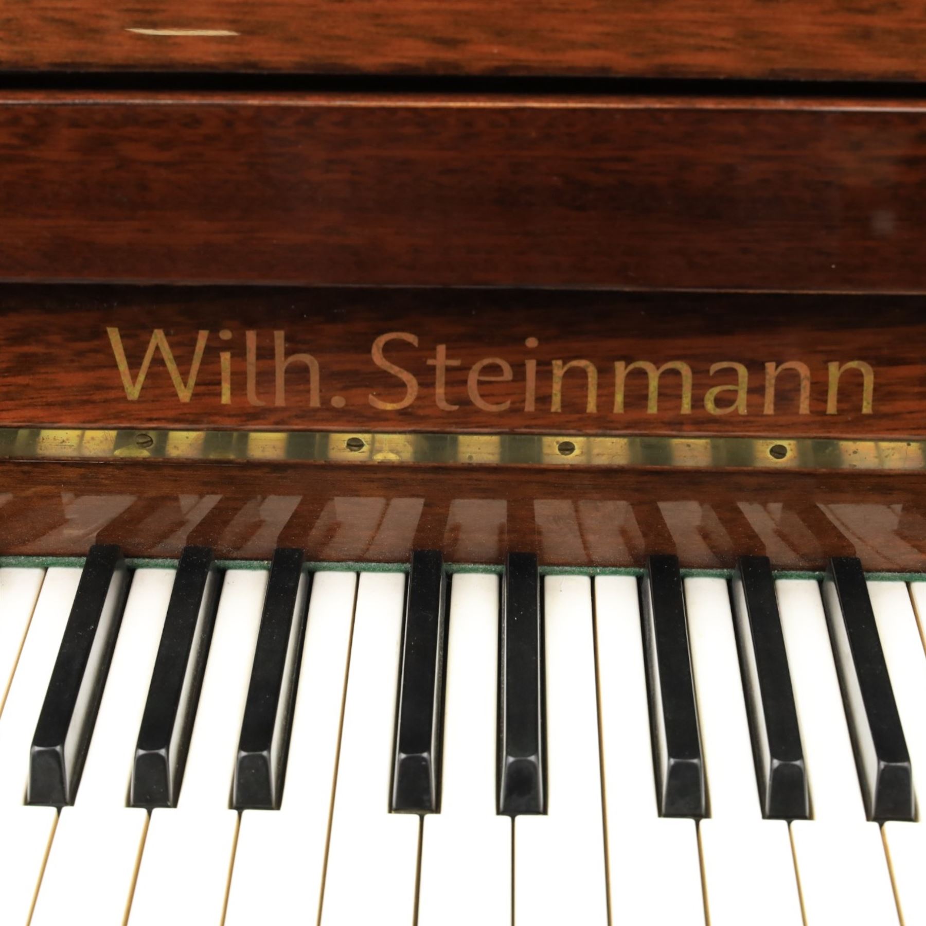 Wilh. Steinmann - 20th century East German mahogany veneered upright piano, together with matching stool