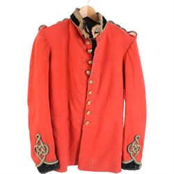 British military Royal Engineers tunic with with applied bullion thread embellishment and black accents on cuffs and collar, together with reenactment uniform for the East Riding home guard  