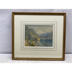 Frank M Chase (British fl.1880-1898): Chillon Castle - Lake Geneva, watercolour signed 20cm x 26cm