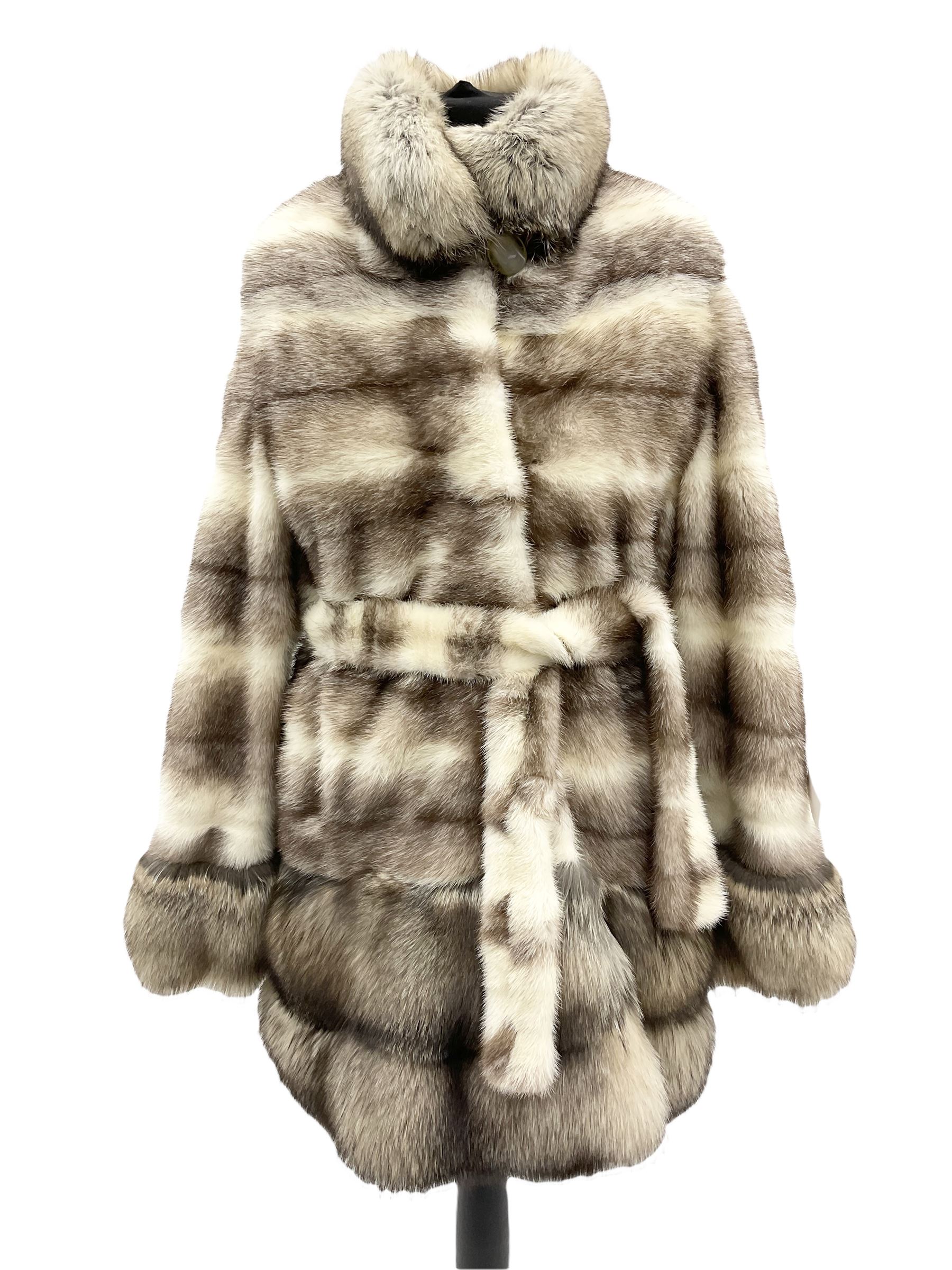 Mid length Mink and Fox fur ladies jacket by Pelliccerie Daria Silvi Marina approx size 14-16, with original tag.  